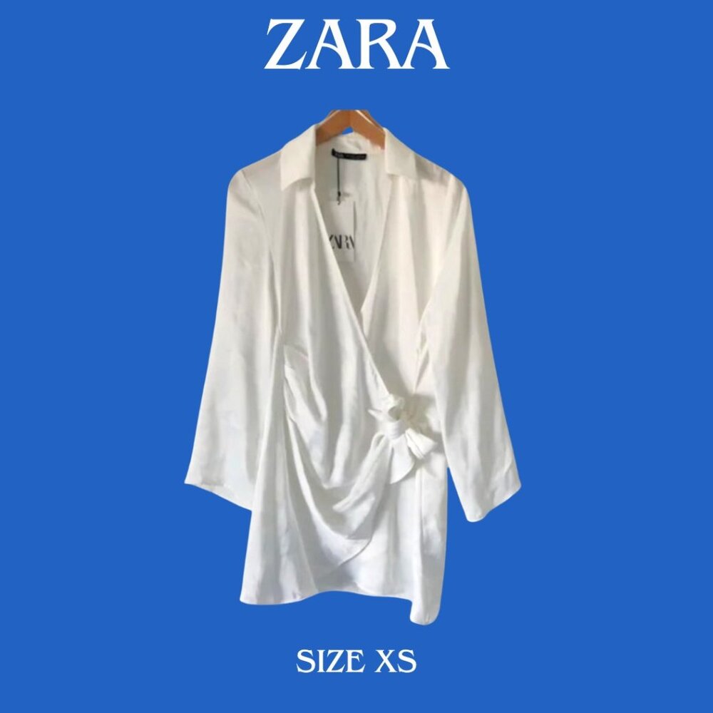 NWT Zara Cream Wrap Dress